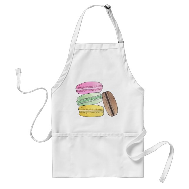 Macaron French Pastry Cookies Macarons Patisserie Adult Apron (Front)