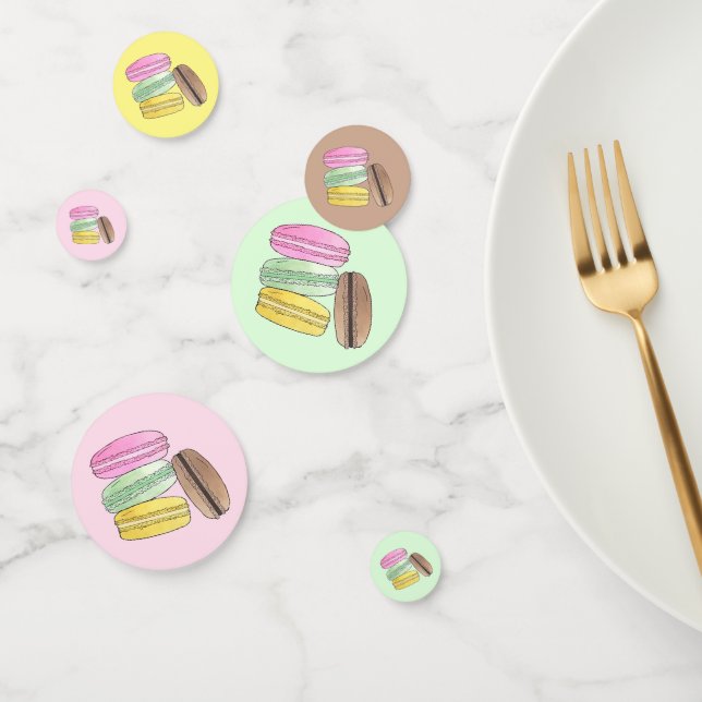 Macaron French Pastry Cookies Macarons Patisserie Confetti (Group)