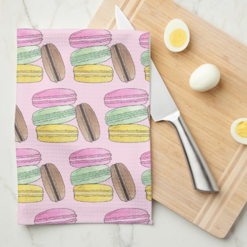 Macaron French Pastry Cookies Macarons Patisserie Kitchen Towel