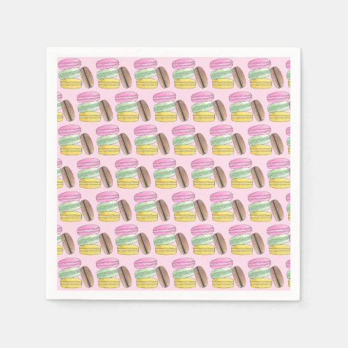 Macaron French Pastry Cookies Macarons Patisserie Napkins