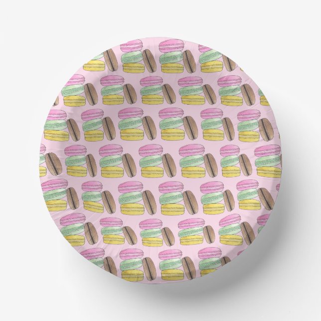 Macaron French Pastry Cookies Macarons Patisserie Paper Bowls (Front)
