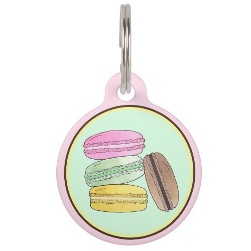 Macaron French Pastry Cookies Macarons Patisserie Pet ID Tag