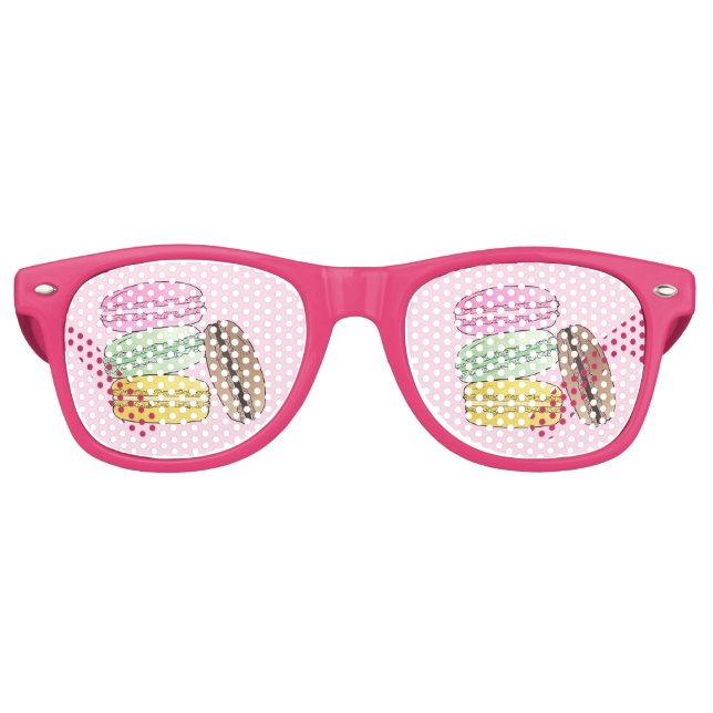 Macaron French Pastry Cookies Macarons Patisserie Retro Sunglasses (Front)