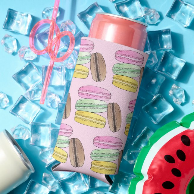 Macaron French Pastry Cookies Macarons Patisserie Seltzer Can Cooler (In Situ Summer)
