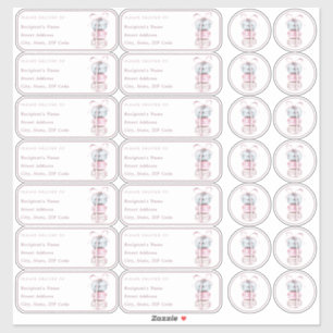 Macaron Individual name address + envelope Sticker