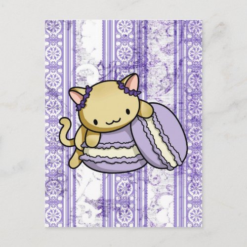 Macaron Kitty Postcard