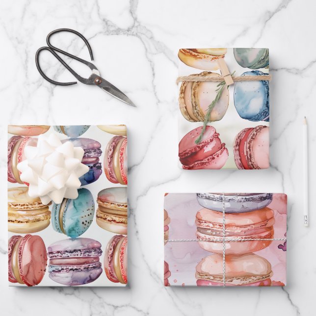 Macaron Lovers Gift Wrapping Paper (Front)