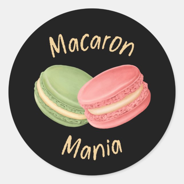 Macaron Mania Macaron Lover Classic Round Sticker (Front)