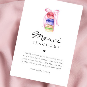 Macaron Merci Beaucoup French Bridal Shower Thank You Card