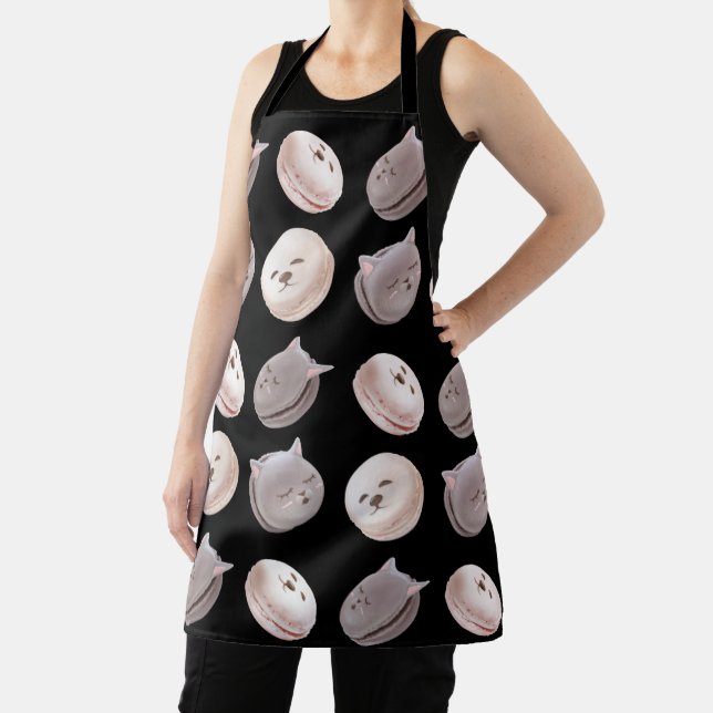 Macaron Parade – Kitty & Puppy Seamless Pattern Apron (Insitu)