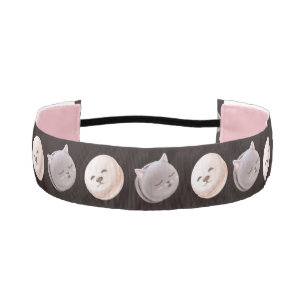 Macaron Parade – Kitty & Puppy Seamless Pattern Athletic Headband