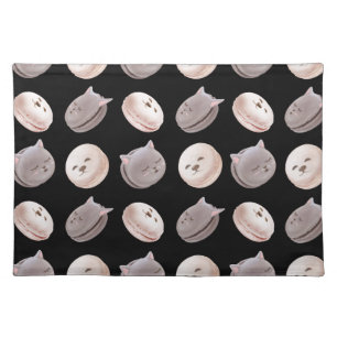 Macaron Parade – Kitty & Puppy Seamless Pattern Cloth Placemat