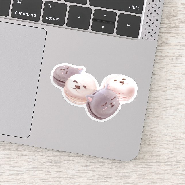Macaron Parade – Kitty & Puppy Seamless Pattern Sticker (Detail)