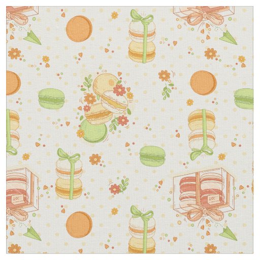 macaron pastries dessert sweet floral macaroon fabric
