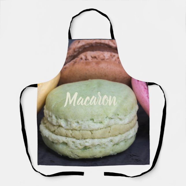 Macaron pastries for sweet tooth gift apron (Front)