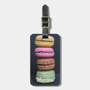 Macaron pastries for sweet tooth gift luggage tag
