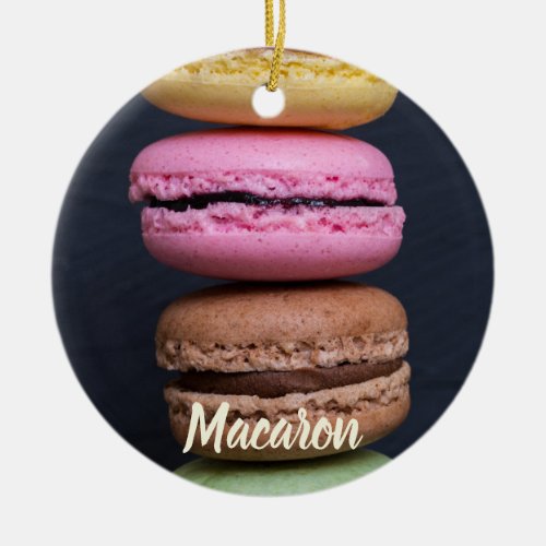 Macaron pastries for sweet tooth gift luggage tag ceramic ornament