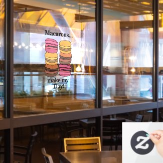 Macaron Pastry Sweet Bakery Restaurant Window Cling