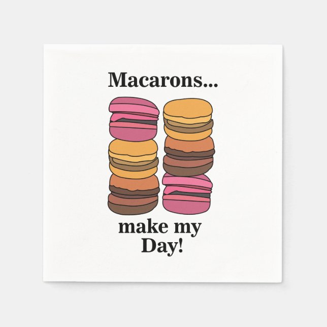 Macaron Pastry Sweet Birthday Party Napkins (Front)