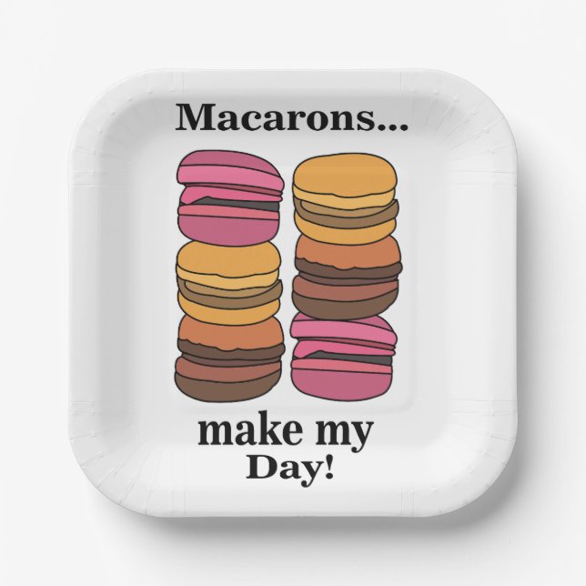 Macaron Pastry Sweet Birthday Party Paper Plates (Front)