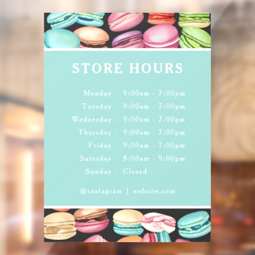 Macaron Patisserie Bakery  Opening Times  Hours Window Cling