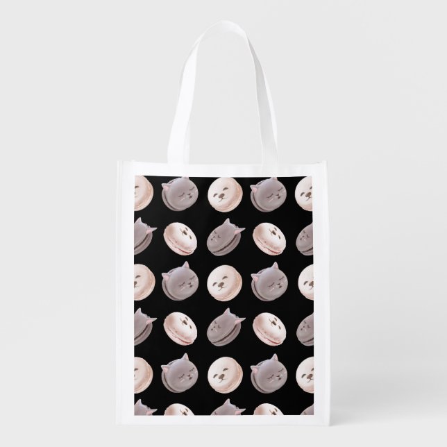 Macaron Pattern Grocery Bag (Front)
