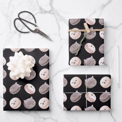 Macaron Pattern Wrapping Paper Sheets