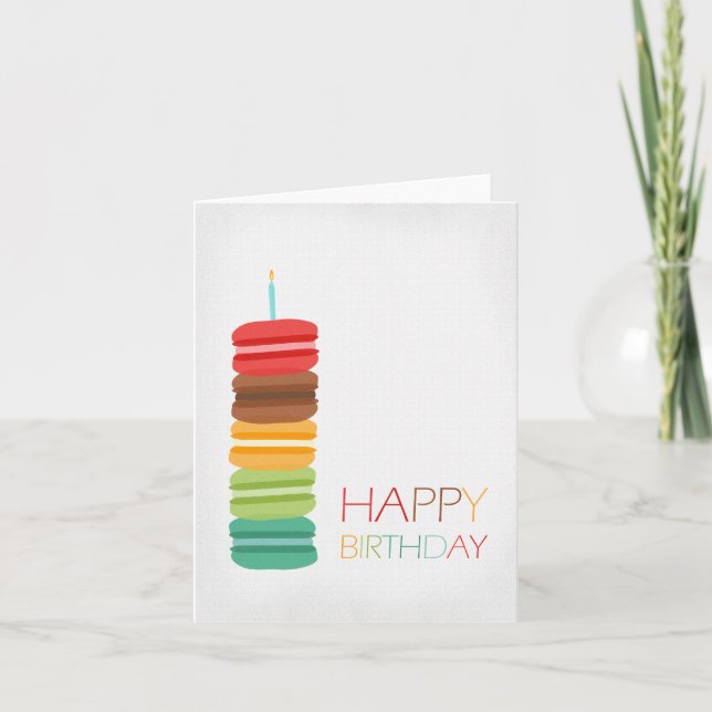 Macaron Stack Cake - Birthday Card (Front)