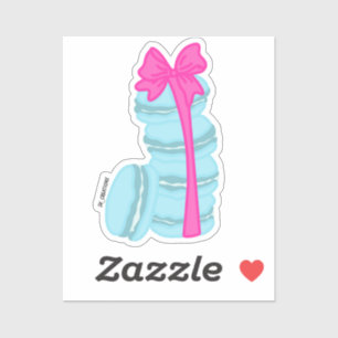Macaron Stack With A Pink Bow Sticker
