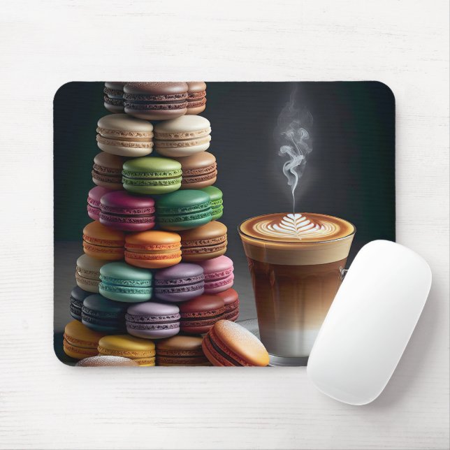 Macaron Stack With Latte Mouse Pad (With Mouse)