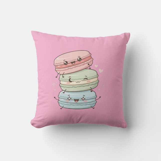 Macaron Sweets Kawaii Cushion Pillow (Front)