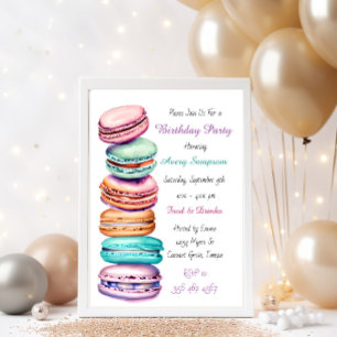 Macaron Themed Birthday Party for Her Invitation