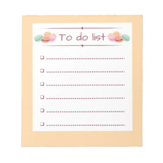 Macaron Themed To Do List Notepad