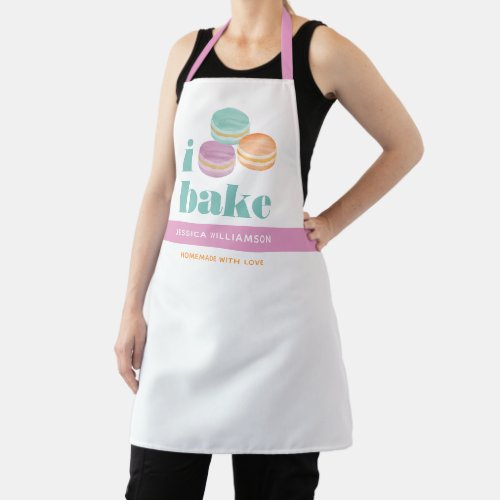 Macaron Turquoise Purple Orange Bold Typography Apron