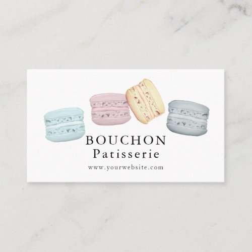 Macaron White Bakery Business Card