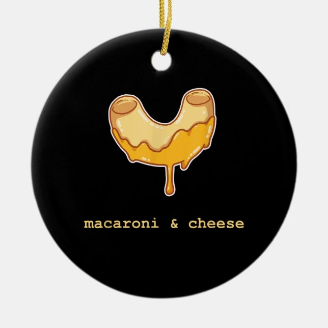 Macaroni And Cheese Cute Sweet Dessert Food Lover Ceramic Ornament (Front)