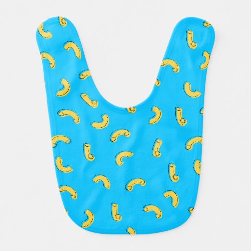 Macaroni and Cheese Illustration Baby Bib