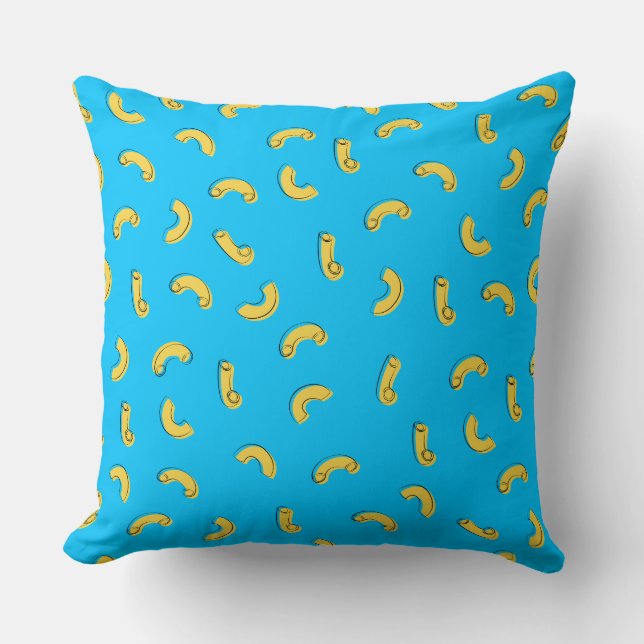 Macaroni and Cheese Illustration Throw Pillow (Front)