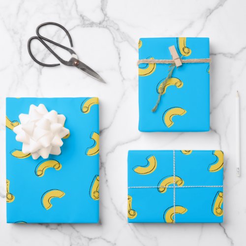 Macaroni and Cheese Illustration Wrapping Paper Sheets