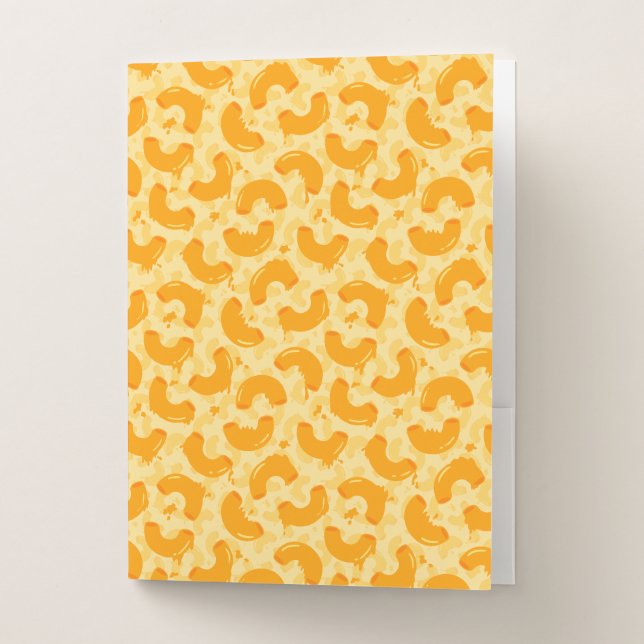 Macaroni and Cheese Pattern Pocket Folder (Front)