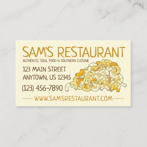 Macaroni and Cheese Restaurant Soul Food Chef Business Card