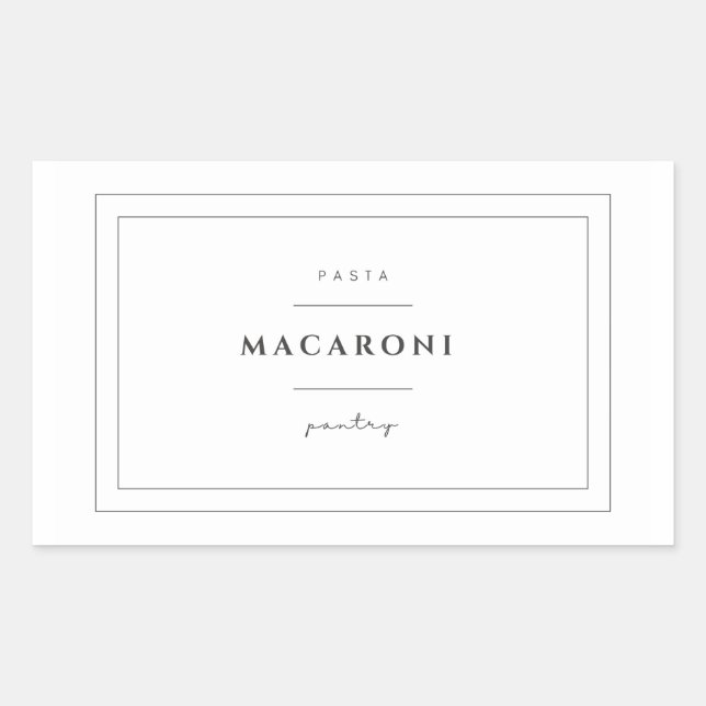 Macaroni Pasta Label Stickers (Front)