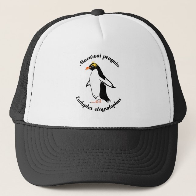 Macaroni Penguin Trucker Hat (Front)