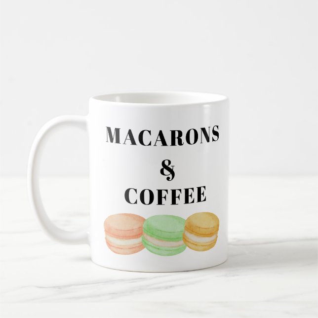 Macarons and Coffee Saying  Mug (Left)