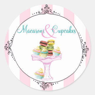 Macarons and Cupcakes Stickers or Seals