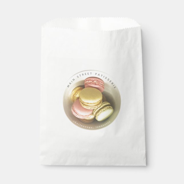 Macarons Bowl Food Business Bakery Patisserie Favor Bag (Front)