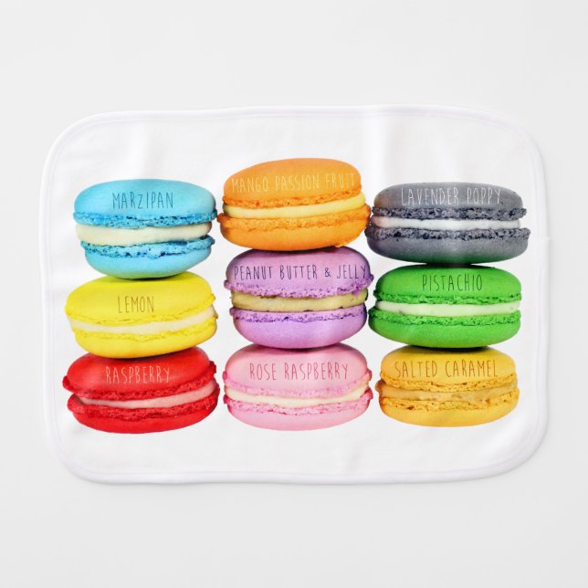 Macarons Burp Cloth (Front Horizontal)