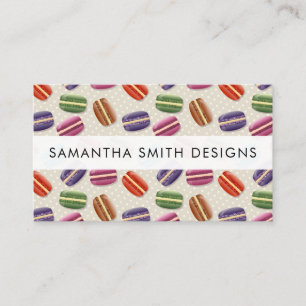 Macarons, Cookies, Dessert, Cake Shop, Pastry Shop Business Card