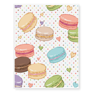 Macarons,cookies,french pastries,food hipster,tren temporary tattoos