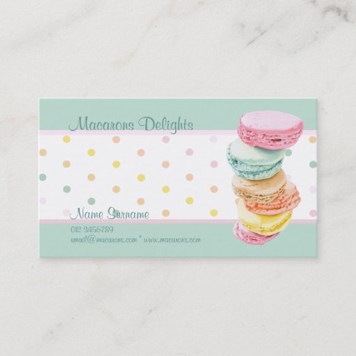 Customizable Macarons dots Business Card
